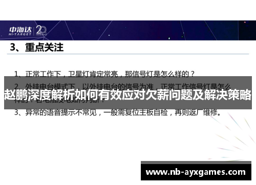 赵鹏深度解析如何有效应对欠薪问题及解决策略 赵鹏深度解析如何有效应对欠薪问题及解决策略